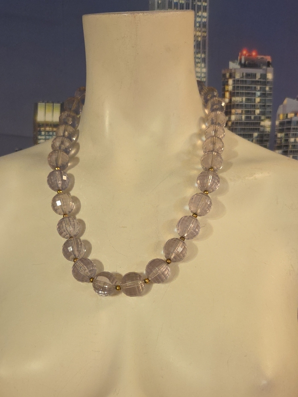 Fashion Necklace Lot – Pearl, Chunky Green, Amber & Lavender [1491].